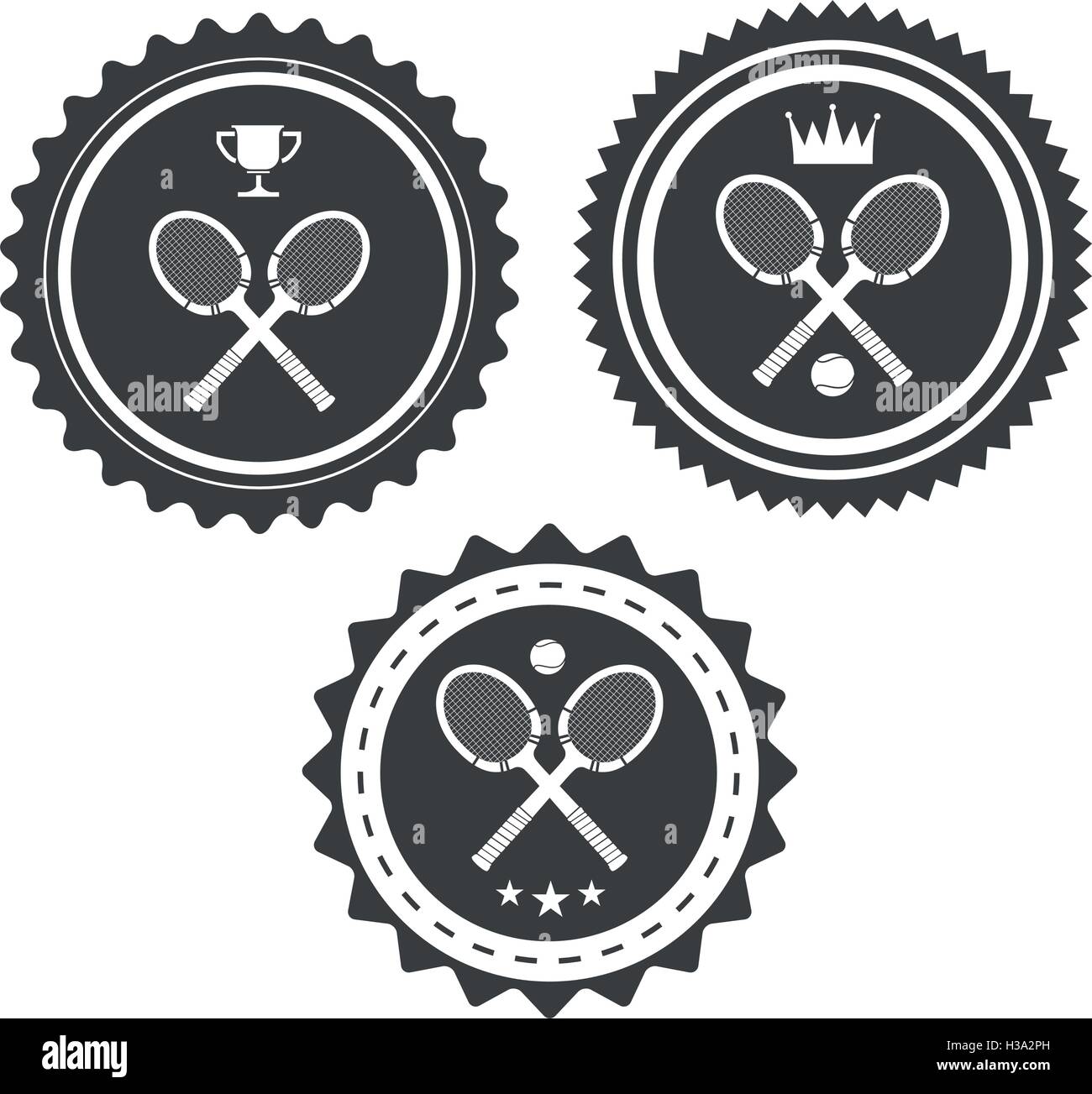 Distintivi di tennis Illustrazione Vettoriale