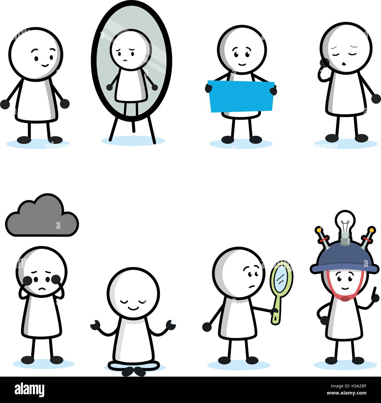 Character Set di emozione Illustrazione Vettoriale