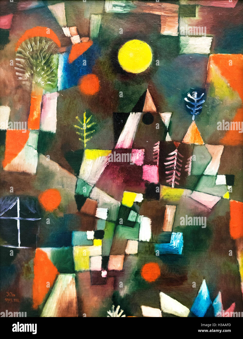 Luna piena (Der Vollmond) di Paul Klee (1879-1940), olio su tela, 1919, Pinakothek der Moderne, Monaco di Baviera, Germania Foto Stock