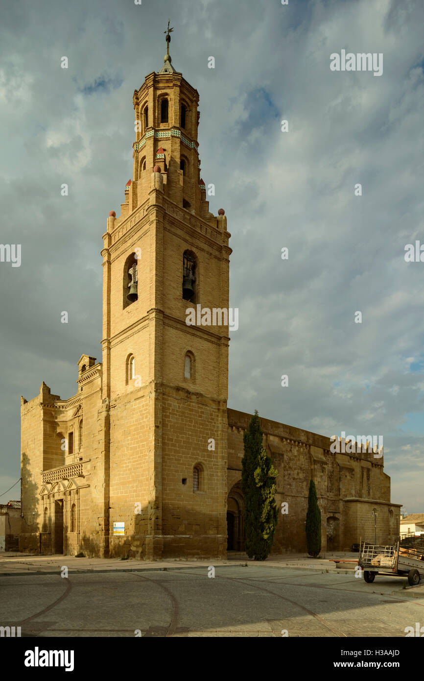 Chiesa di Santa Maria de la Corona, Ejea de los Caballeros, Saragozza, Aragona, Spagna, Europa. Foto Stock