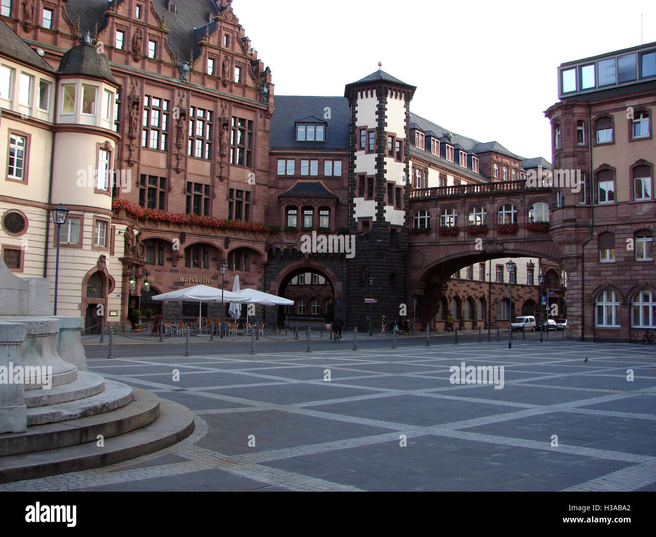 Edifici medievali nel centro città di Francoforte, Germania Foto Stock
