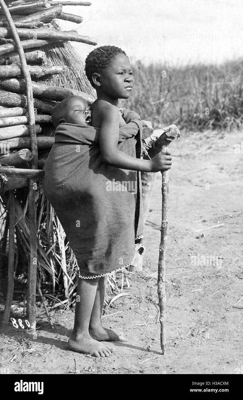 I bambini in Sud Africa, 1910 Foto Stock