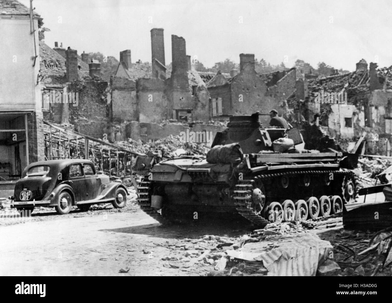 German Panzer III durante la campagna occidentale, 1940 Foto Stock