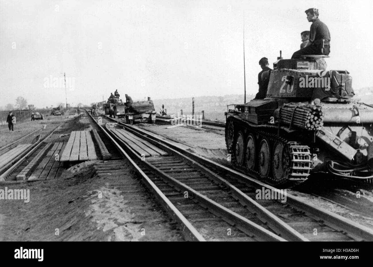 Tedesco serbatoio a Vitebsk, 1941 Foto Stock