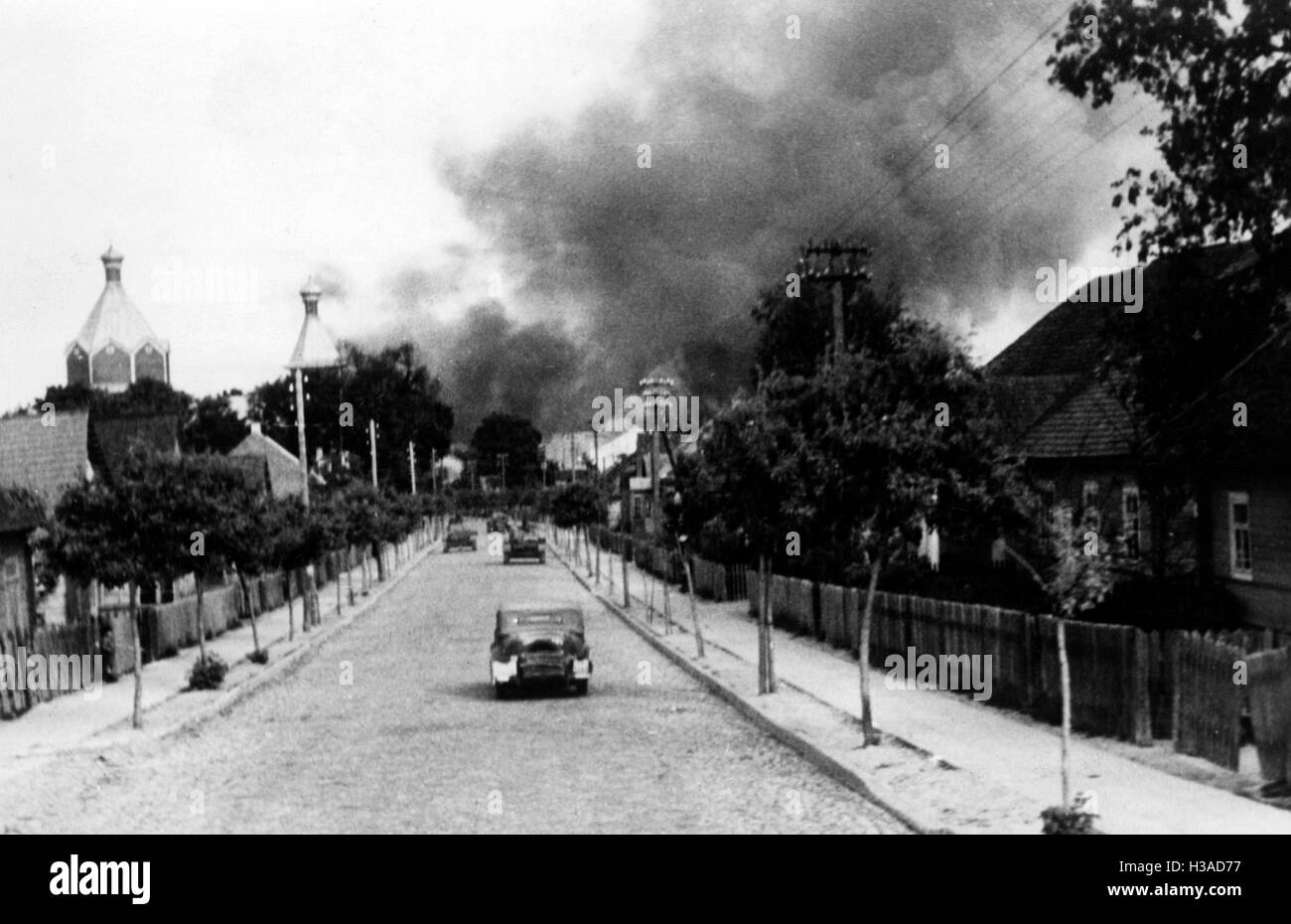 I veicoli tedeschi in marzo a Minsk, 1941 Foto Stock