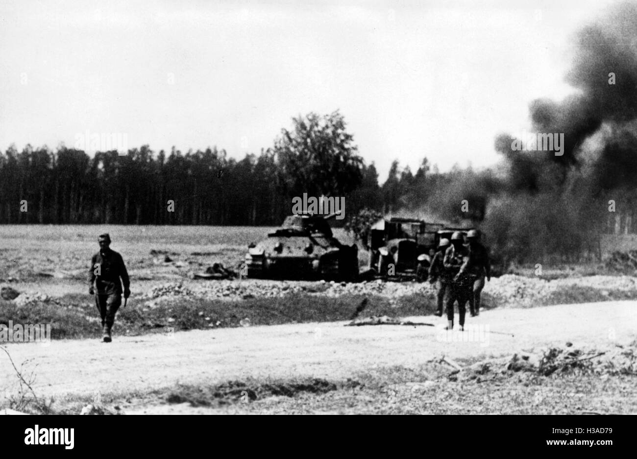 Allettate veicoli sovietica a Bialystok Foto Stock