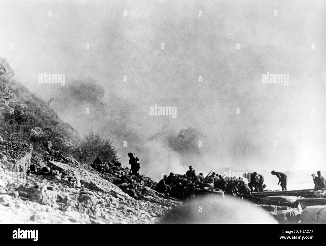 Assalto tedesco truppa attraversa il Dnieper, 1941 Foto Stock