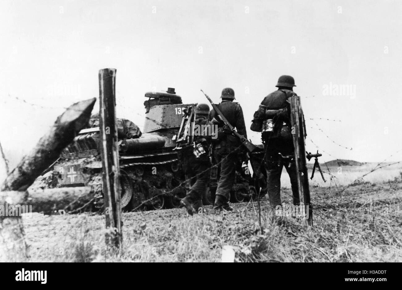 La fanteria tedesca e i serbatoi sul Fronte Orientale, 1941 Foto Stock