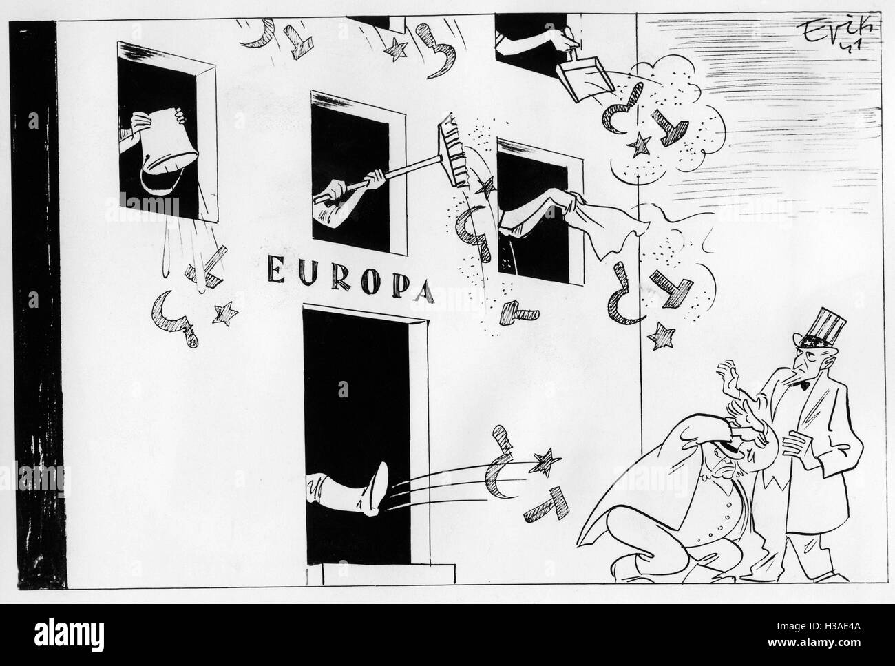 Caricatura tedesca all'inizio della campagna russa, 1941 Foto Stock