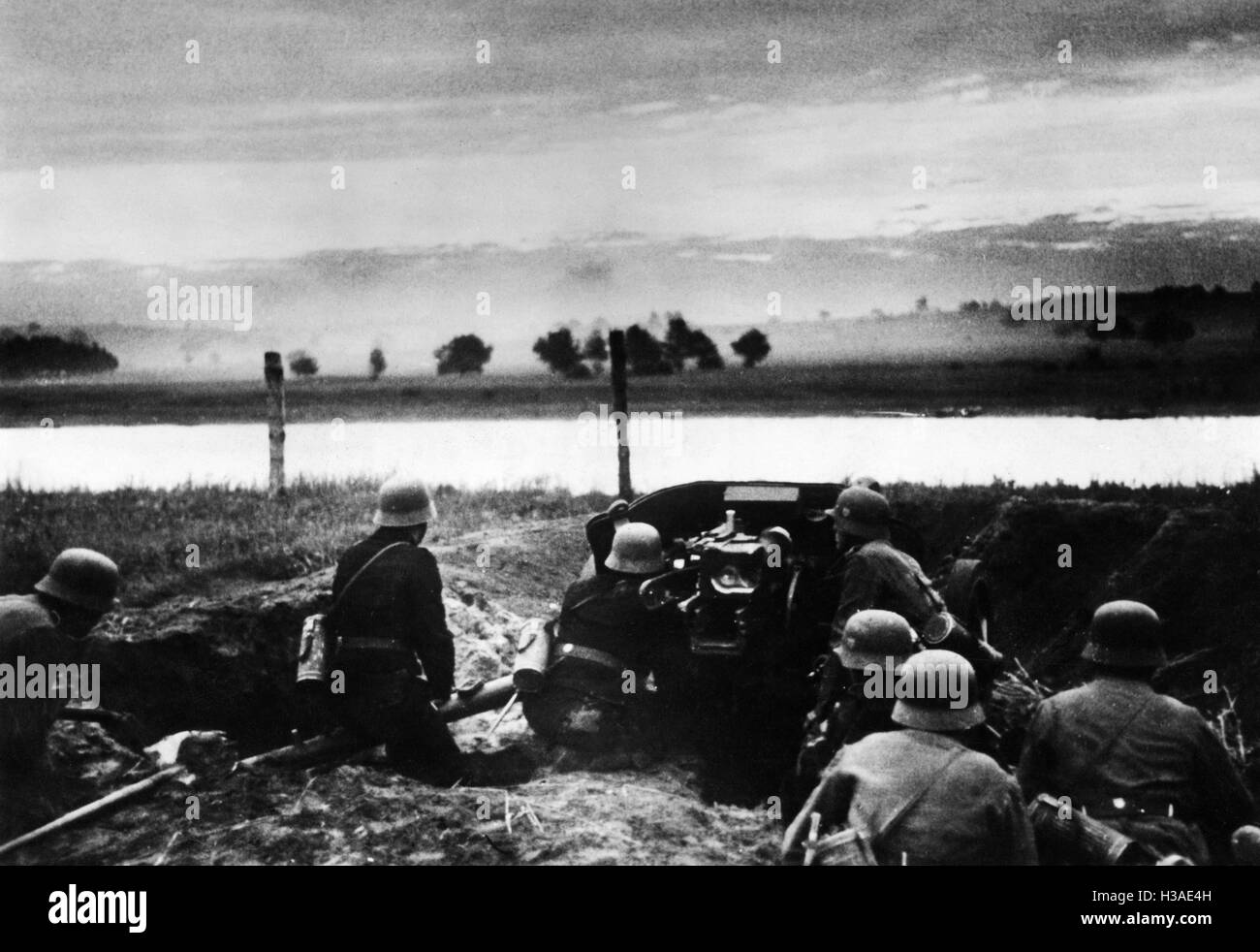 Il tedesco anti posizione del serbatoio all'inizio della campagna russa, 1941 Foto Stock