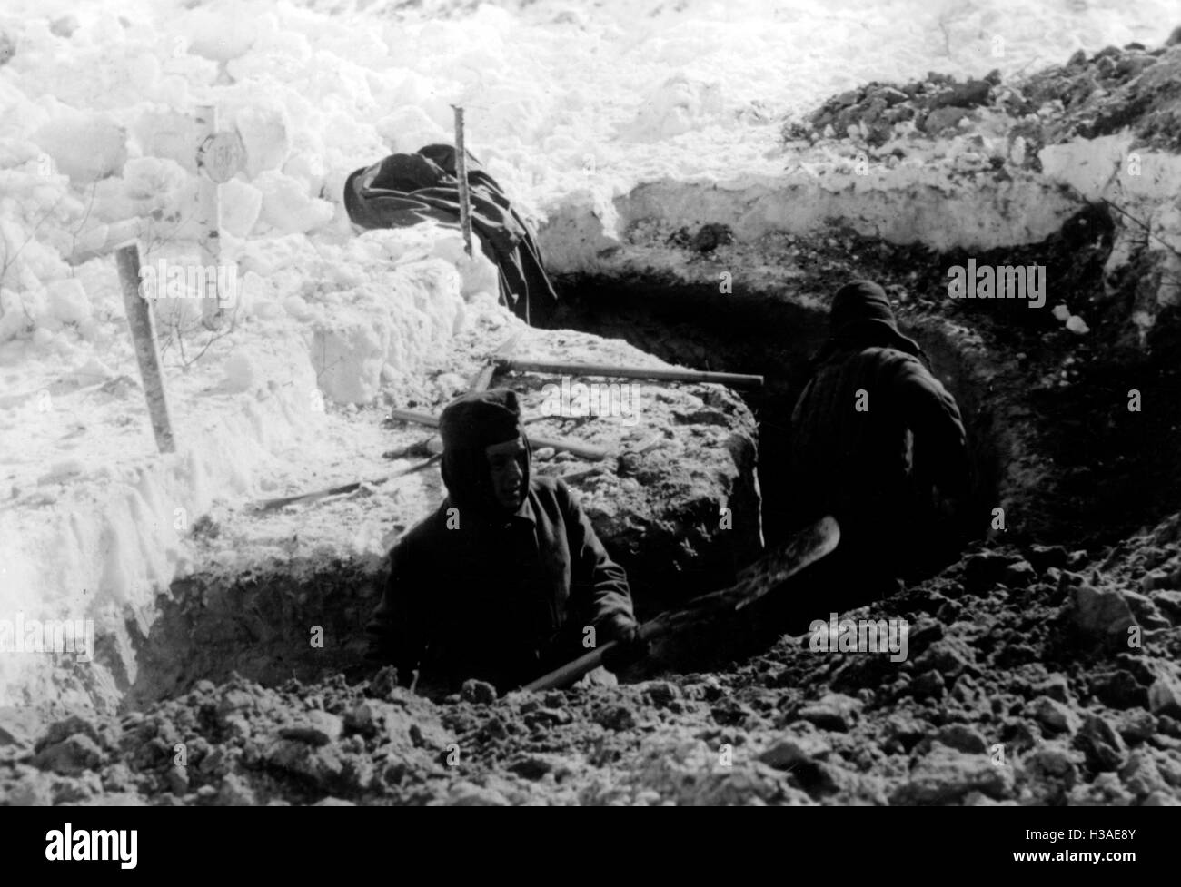 Truppe tedesche fare nuove posizioni sul fronte orientale, 1943 Foto Stock