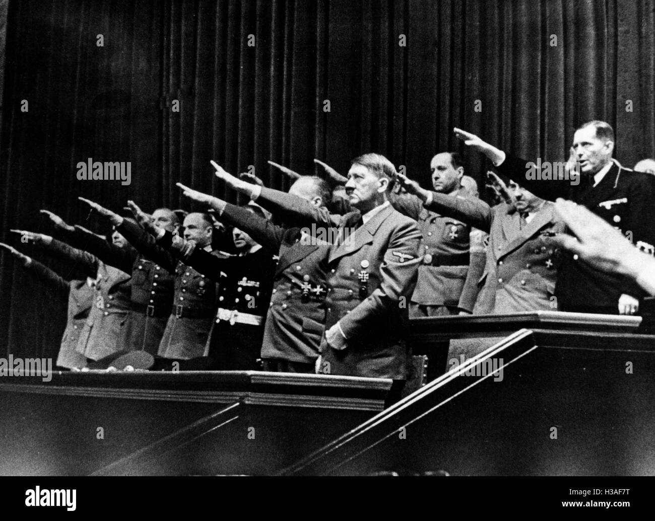 Sessione del Reichstag sulla dichiarazione di guerra contro gli Stati Uniti 11.12.1941 Foto Stock