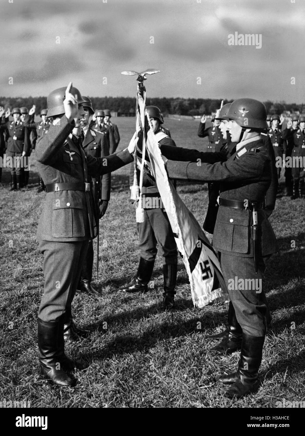 Prestazione di giuramento delle reclute della Luftwaffe in Berlino, 1937 Foto Stock