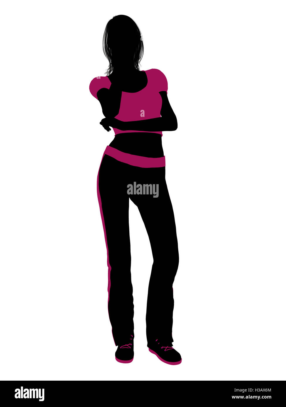 Femmina Silhouette di allenamento Foto Stock