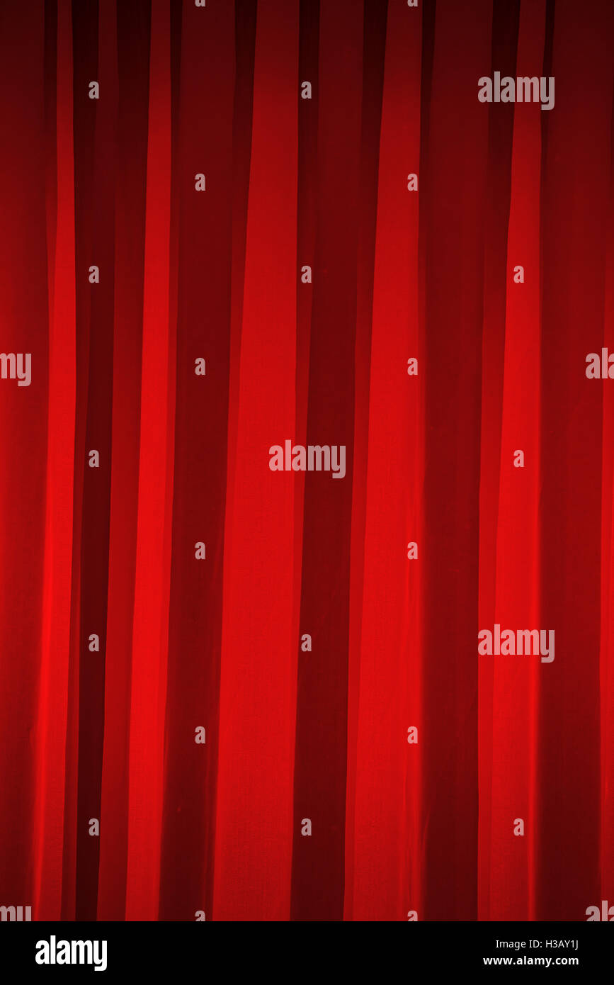 Tendaggi rossi nel teatro come astratta sfondo di intrattenimento Foto Stock