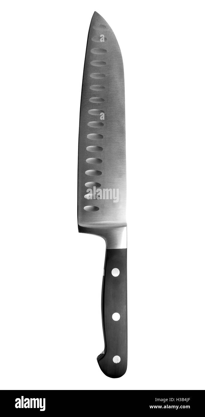 Coltello da cucina sul bianco Foto Stock