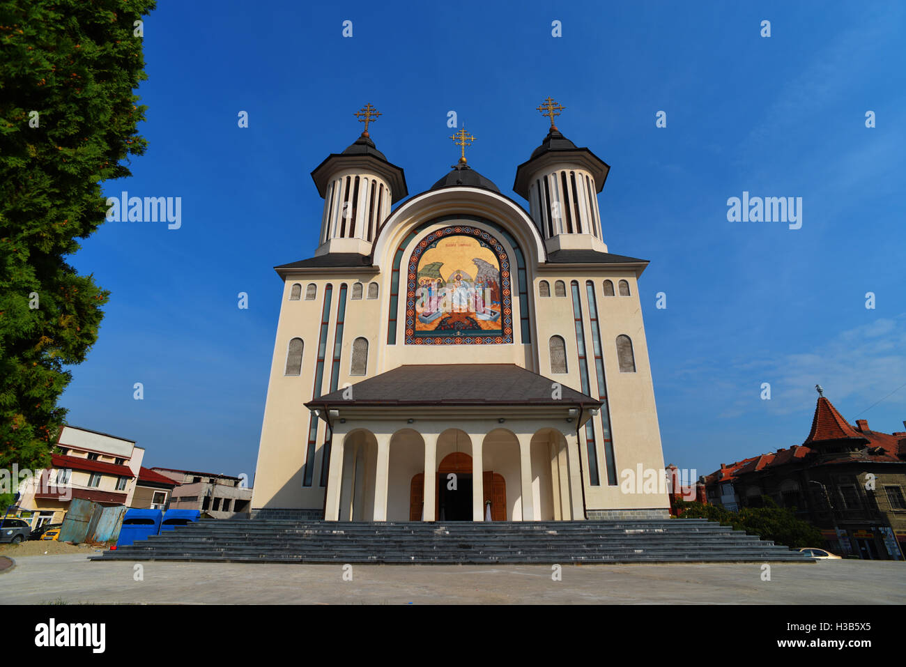 Drobeta Turnu Severin city romania cattedrale ortodossa distintiva architettura Foto Stock