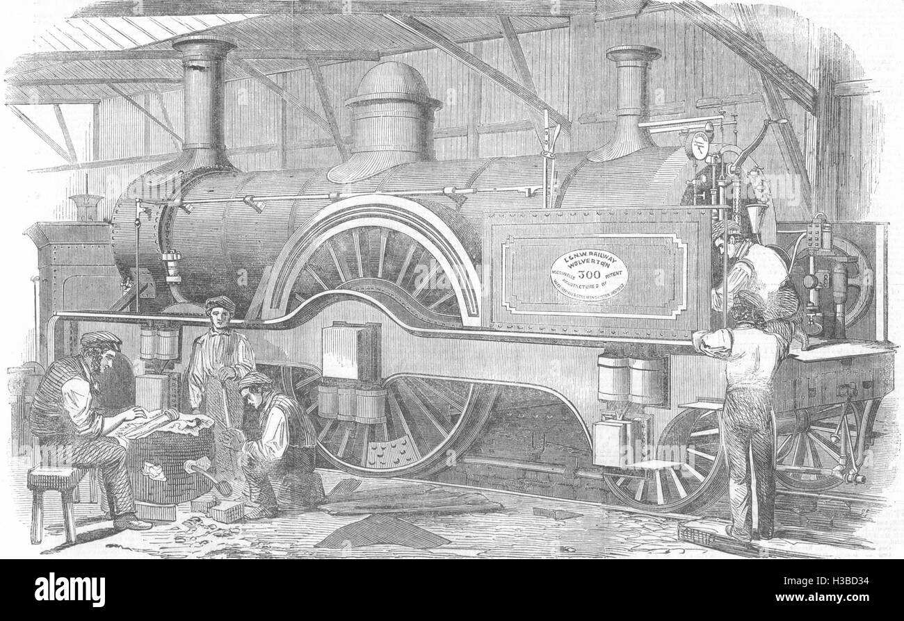 Londra nuovo Express Motore per Londra e nel nord-ovest Ferrovia 1852. Il Illustrated London News Foto Stock