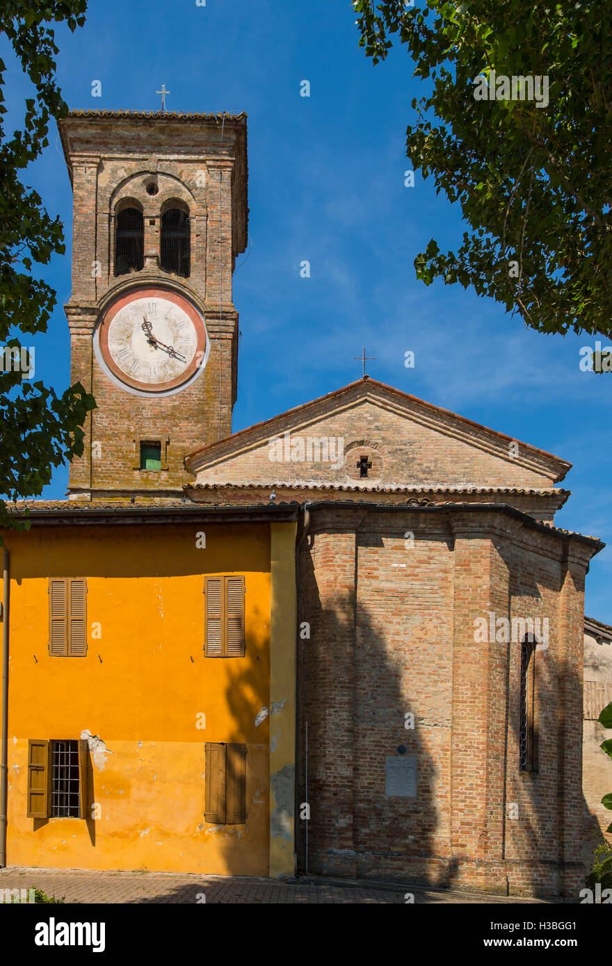 Emilia Romagna Roncole Verdi - Chiesa di San Michele Arcangelo - dove è stato battezzato Giuseppe Verdi Foto Stock