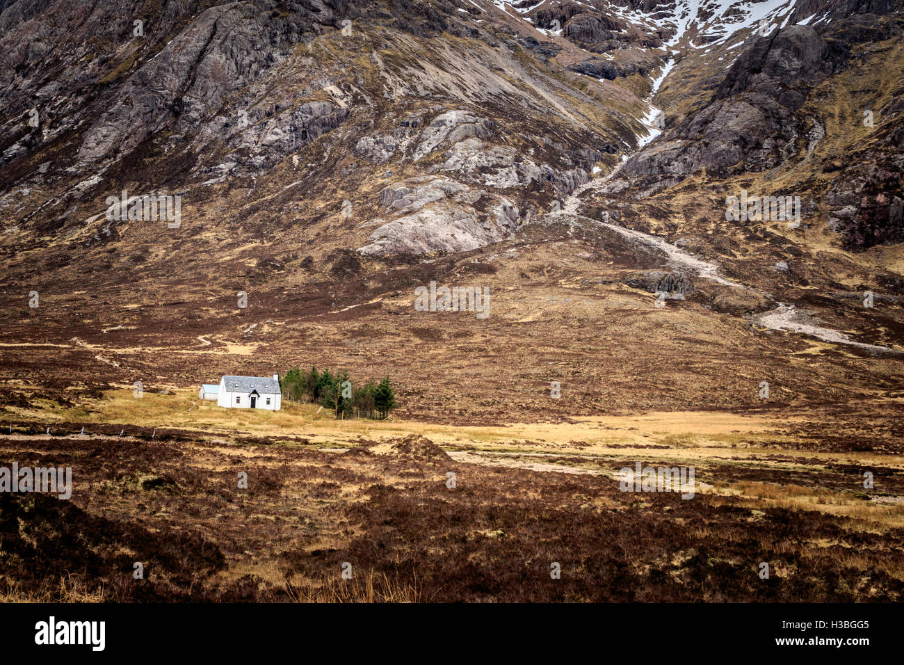 White cottage in nelle isole della Scozia Scozia. Foto Stock
