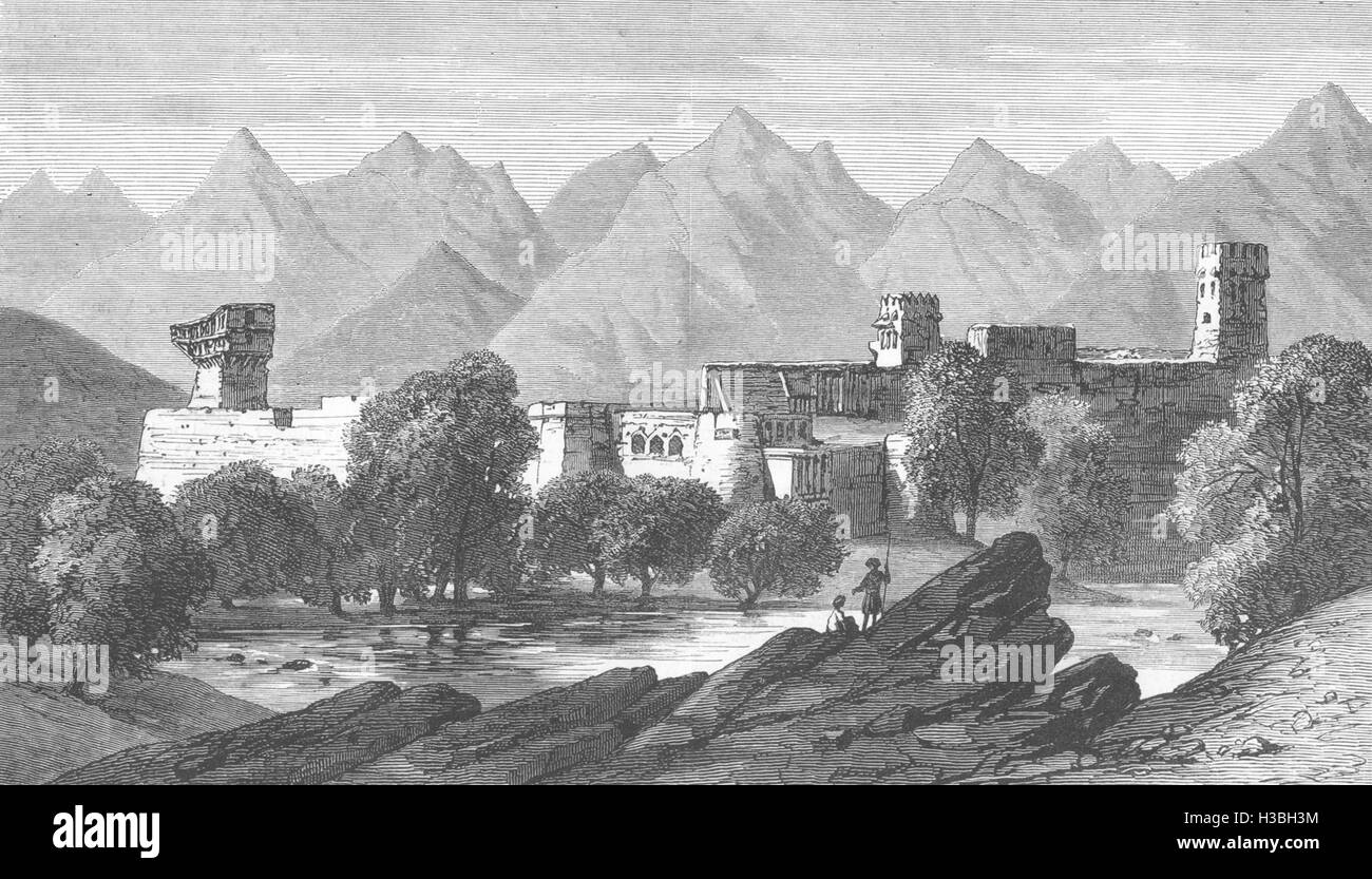 MULLAH Abdul Gaffoor Fort &, catturato e distrutto Brig Charles Gough 1880. Il Illustrated London News Foto Stock