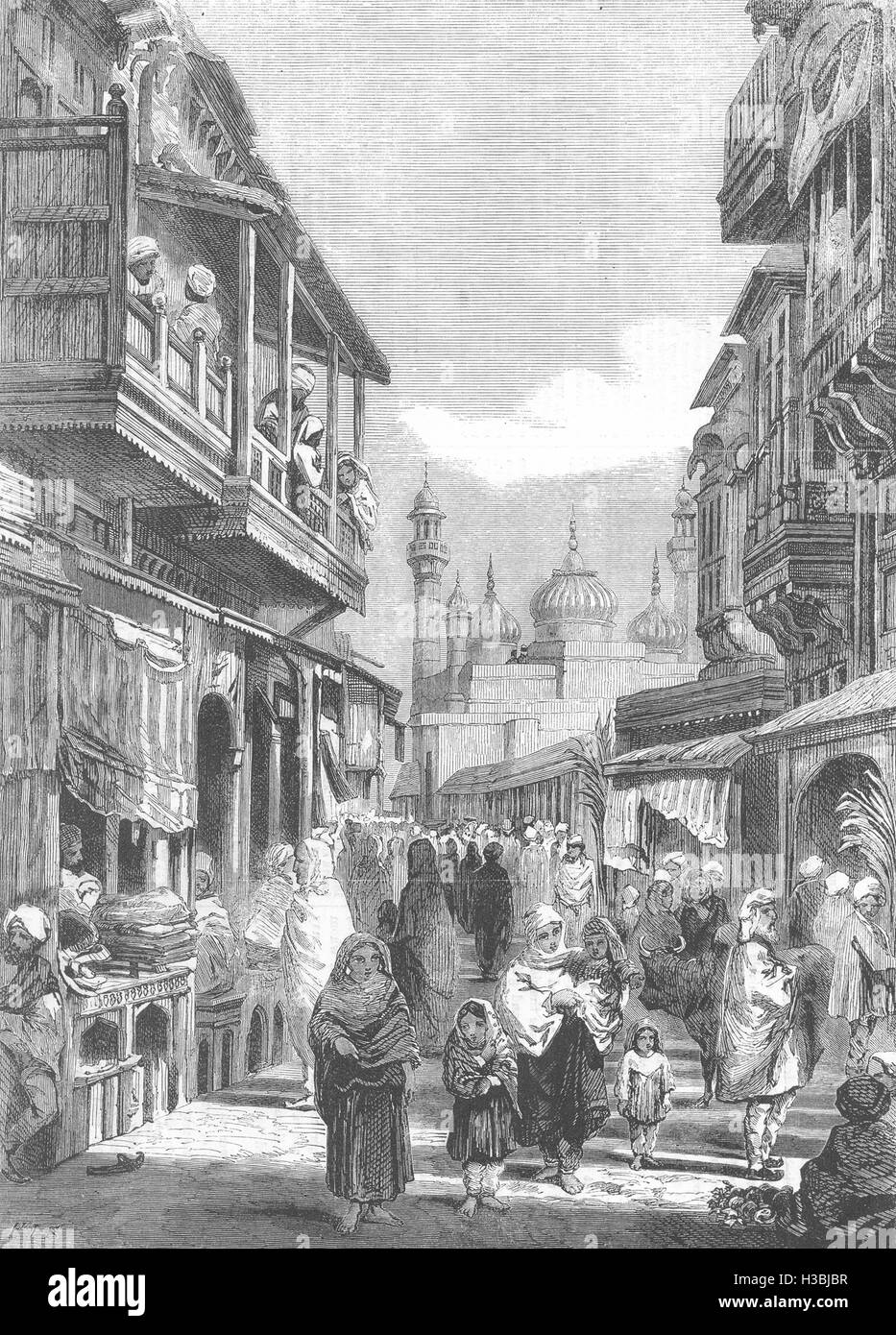 Il pakistan scene di strada a Lahore 1858. Il Illustrated London News Foto Stock