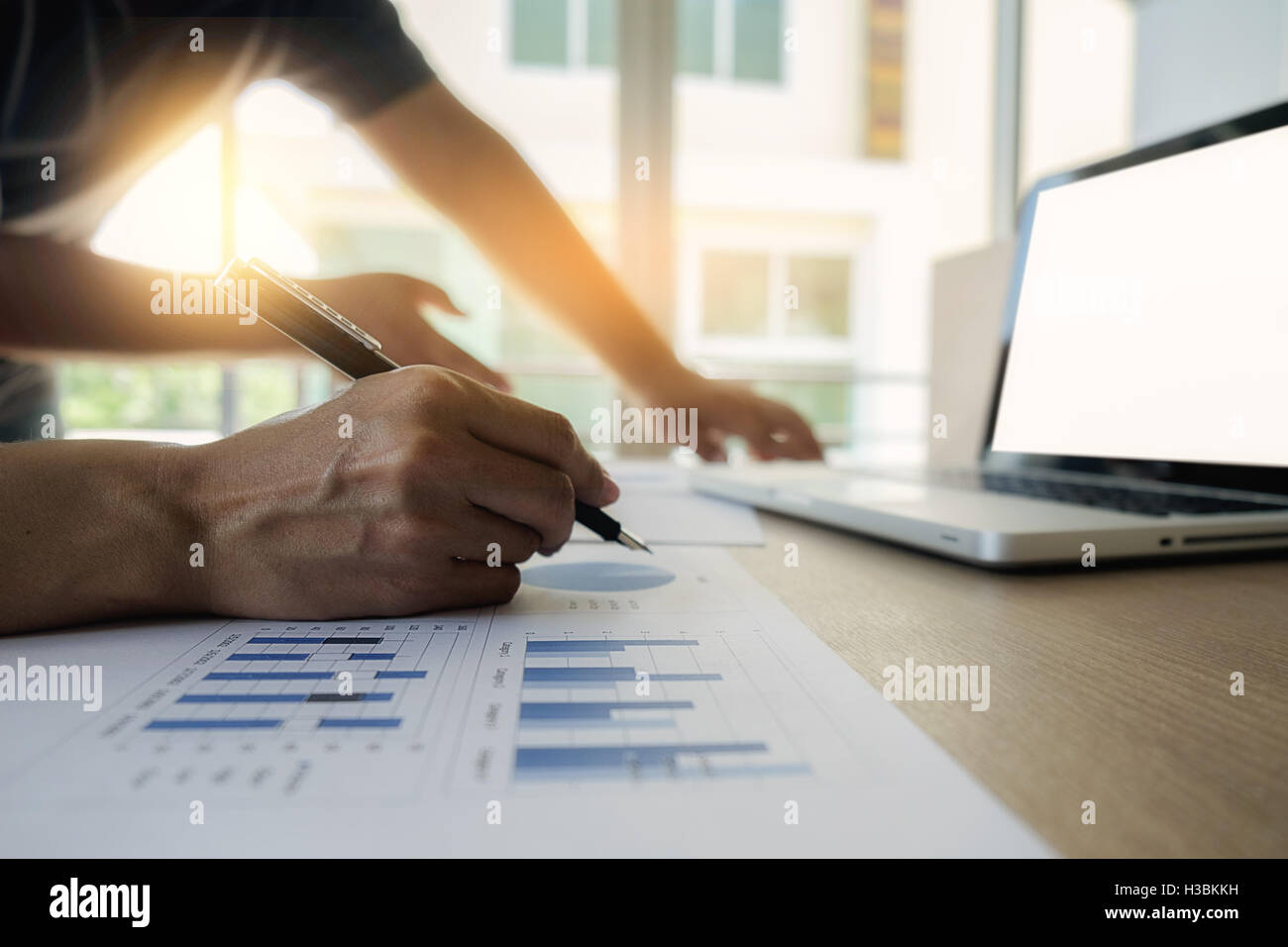 Contabilità,business,discutendo,successo,il lavoro di squadra,documenti,l'economia,lavorando, workplace,sale riunioni, carta, documenti cartacei Foto Stock