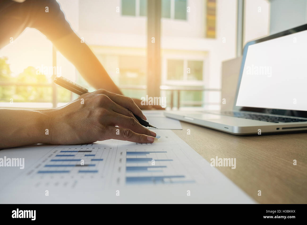 Contabilità,business,discutendo,successo,il lavoro di squadra,documenti,l'economia,lavorando, workplace,sale riunioni, carta, documenti cartacei Foto Stock