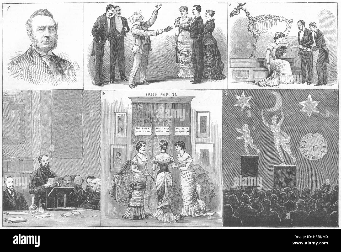 Dublino Social Science Congress O'Hagan;Barnes;al Powerscourt;Conversazione 1881. Il grafico Foto Stock