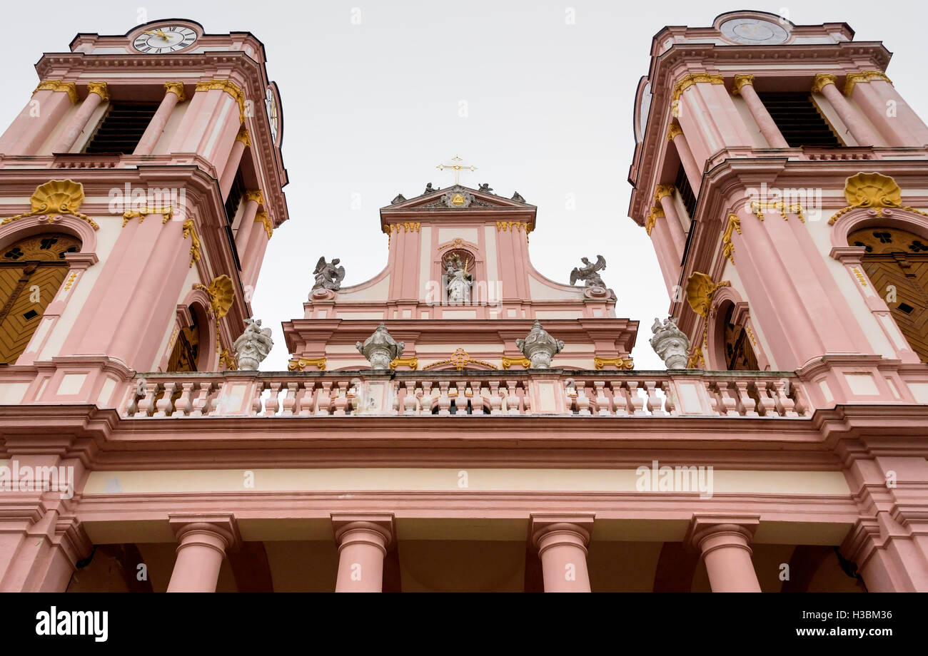 La facciata anteriore e ingresso al Gottweig chiesa abbaziale. Foto Stock