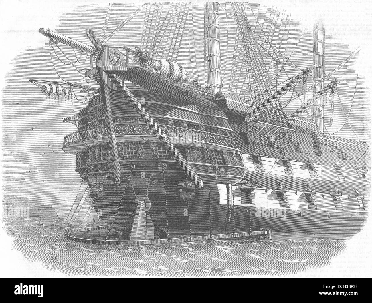 TELEGRAPHS la Atlantic Telegraph Cable-Stern di H M S Agamennone 1858. Il Illustrated London News Foto Stock