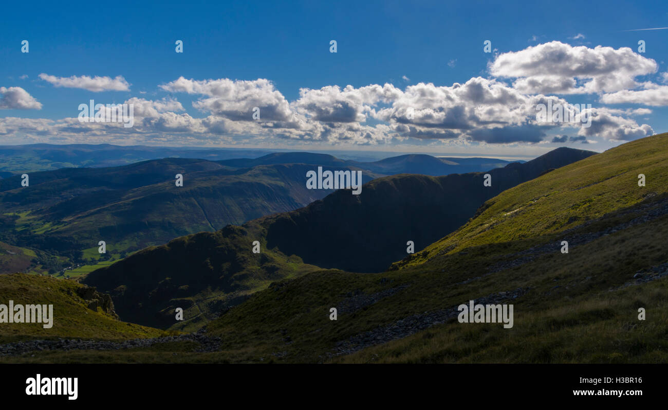 Cadair Idris la gamma della montagna nel Parco Nazionale di Snowdonia nel Galles, Regno Unito Foto Stock