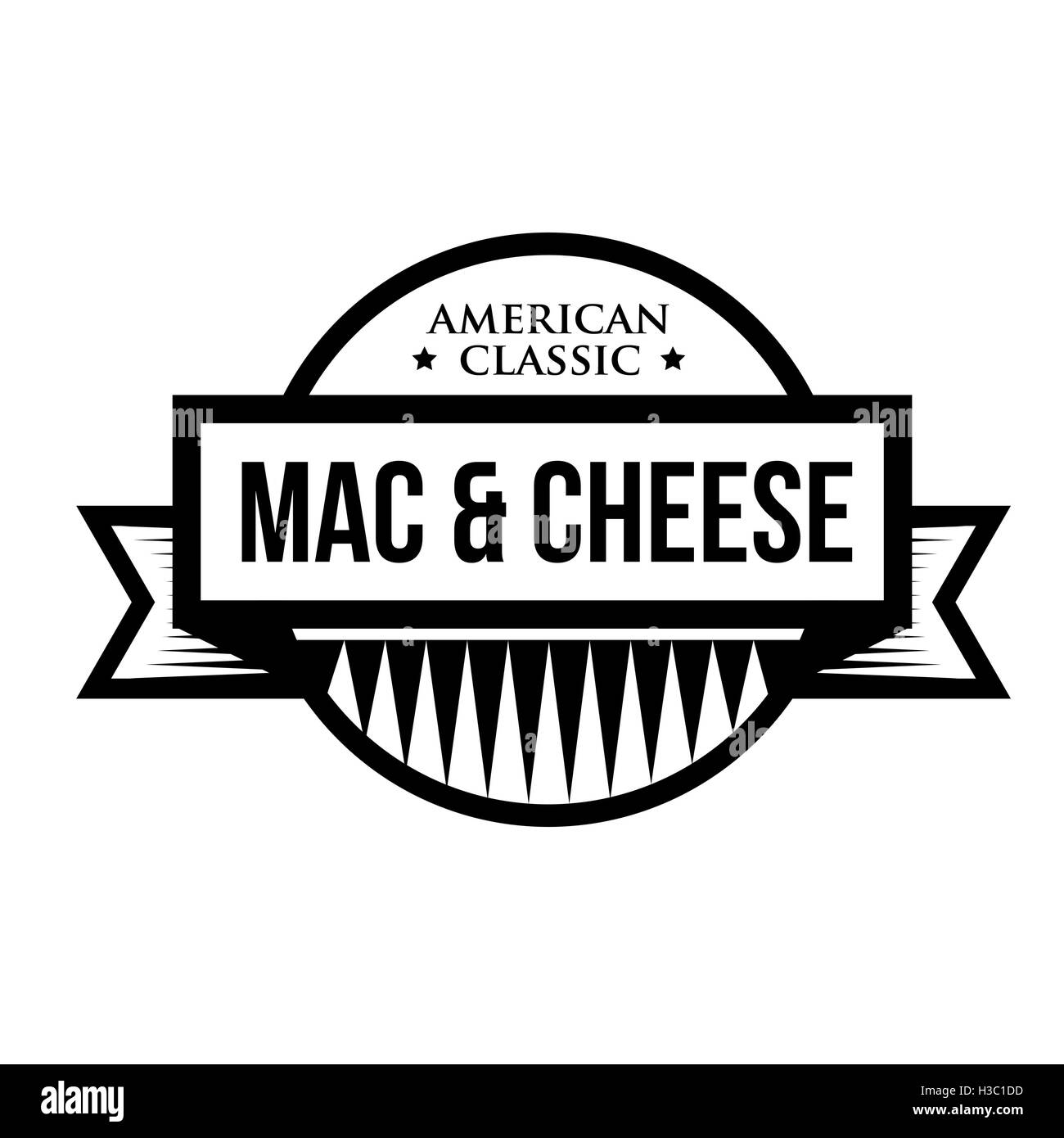 Mac e formaggio - maccheroni - American Classic timbro vintage Illustrazione Vettoriale