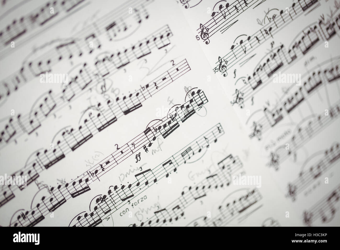 Close-up del foglio di musica Foto Stock