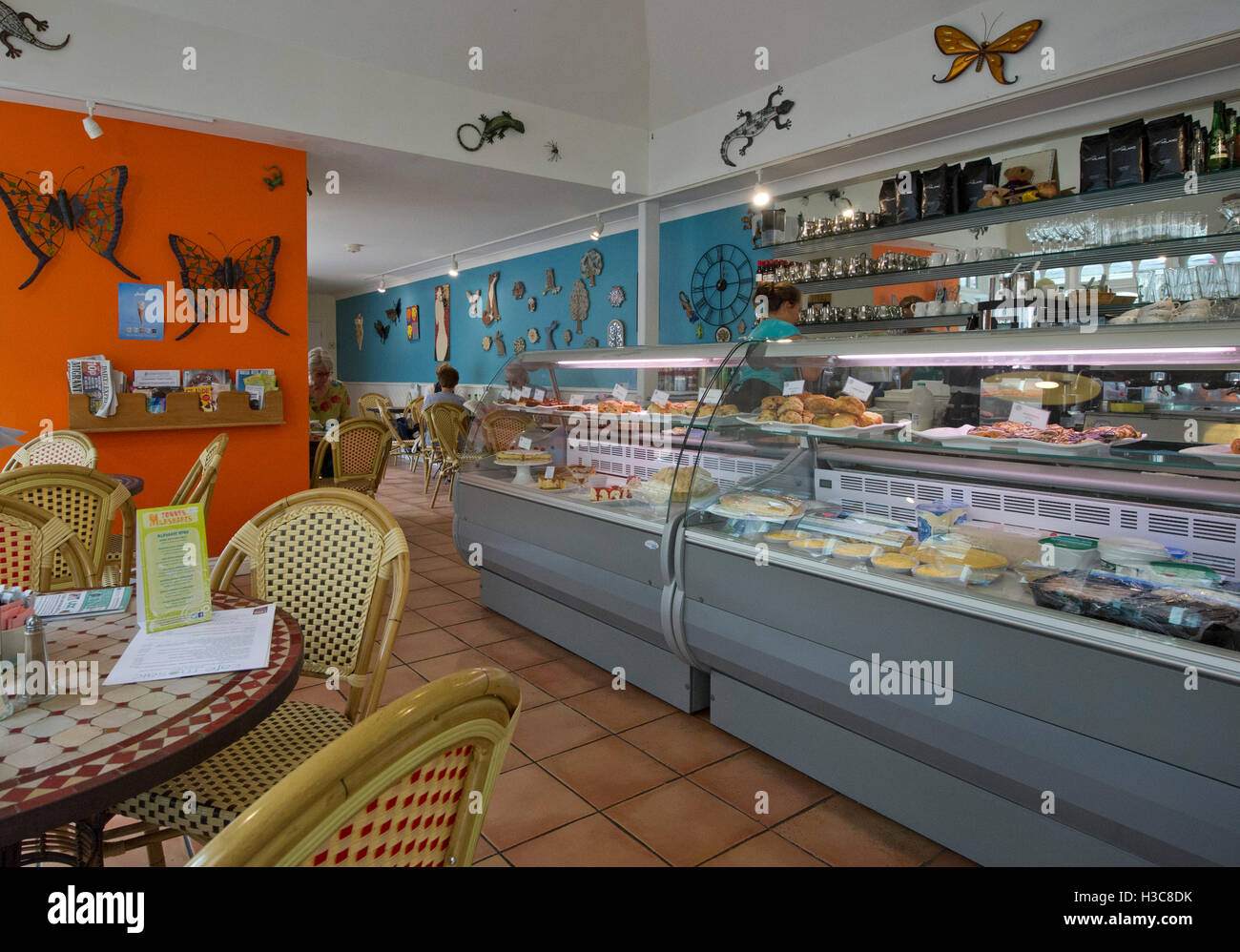 Cafe, Mosaico, Cirencester Gloucestershire, UK. Foto Stock