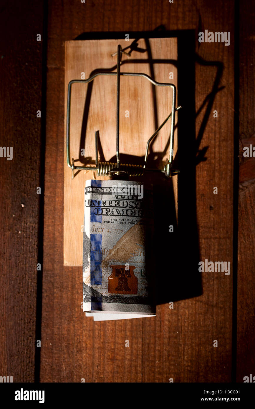 Carica mousetrap denaro Foto Stock