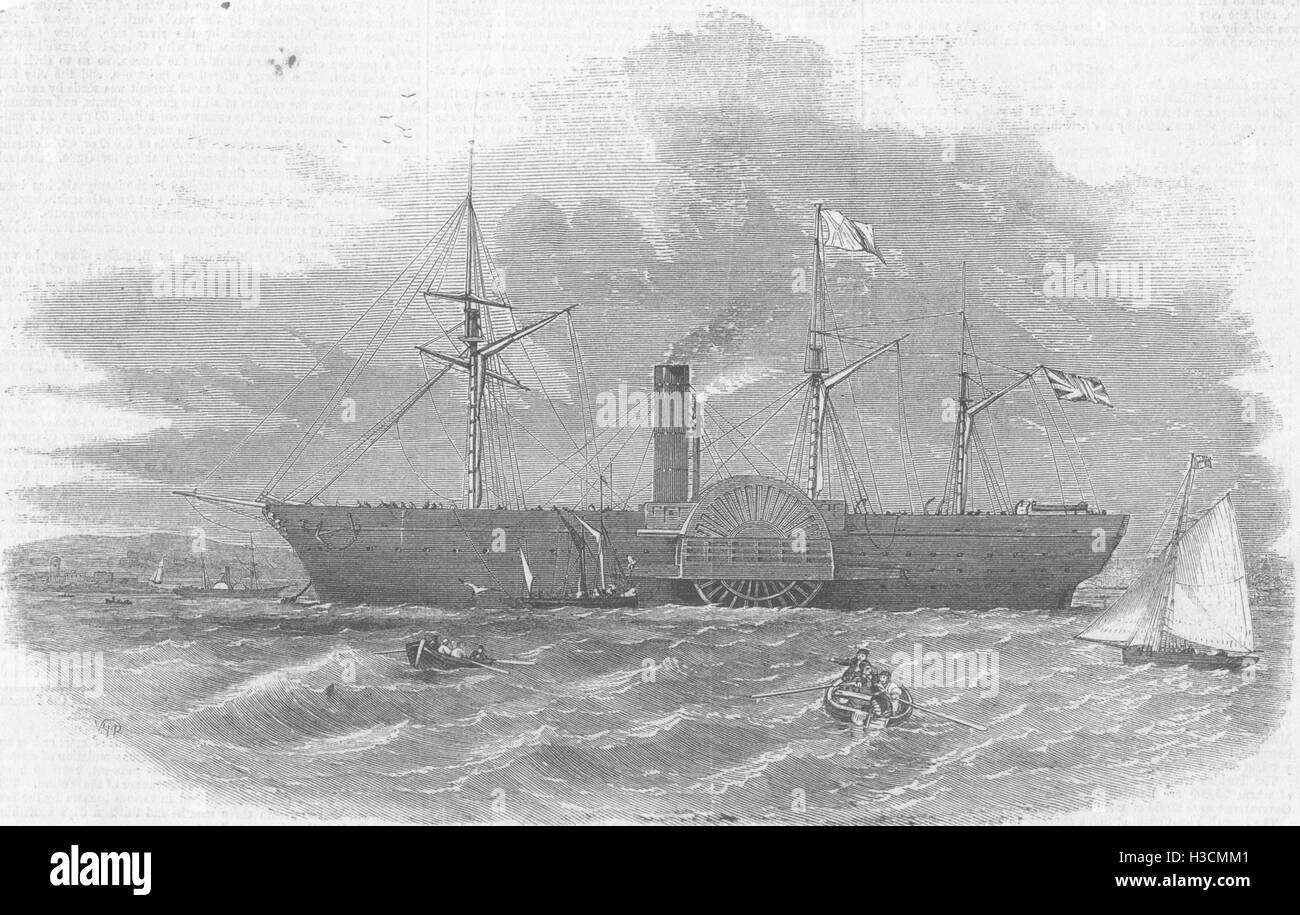 INDIA l'impero indiano, Mail sistema di cottura a vapore sul nuovo Atlantic rotta 1858. Il Illustrated London News Foto Stock
