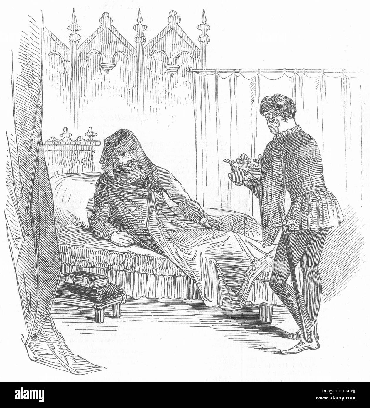 SHAKESPEARE Covent garden Theatre Morte di Henry IV- parte 2 1847. Il Illustrated London News Foto Stock