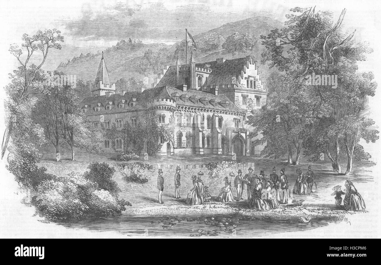 Germania Reinhardsbrunn, un paese sede del duca di Sassonia Coburgo - Gotha-Gotha 1860. Il Illustrated London News Foto Stock