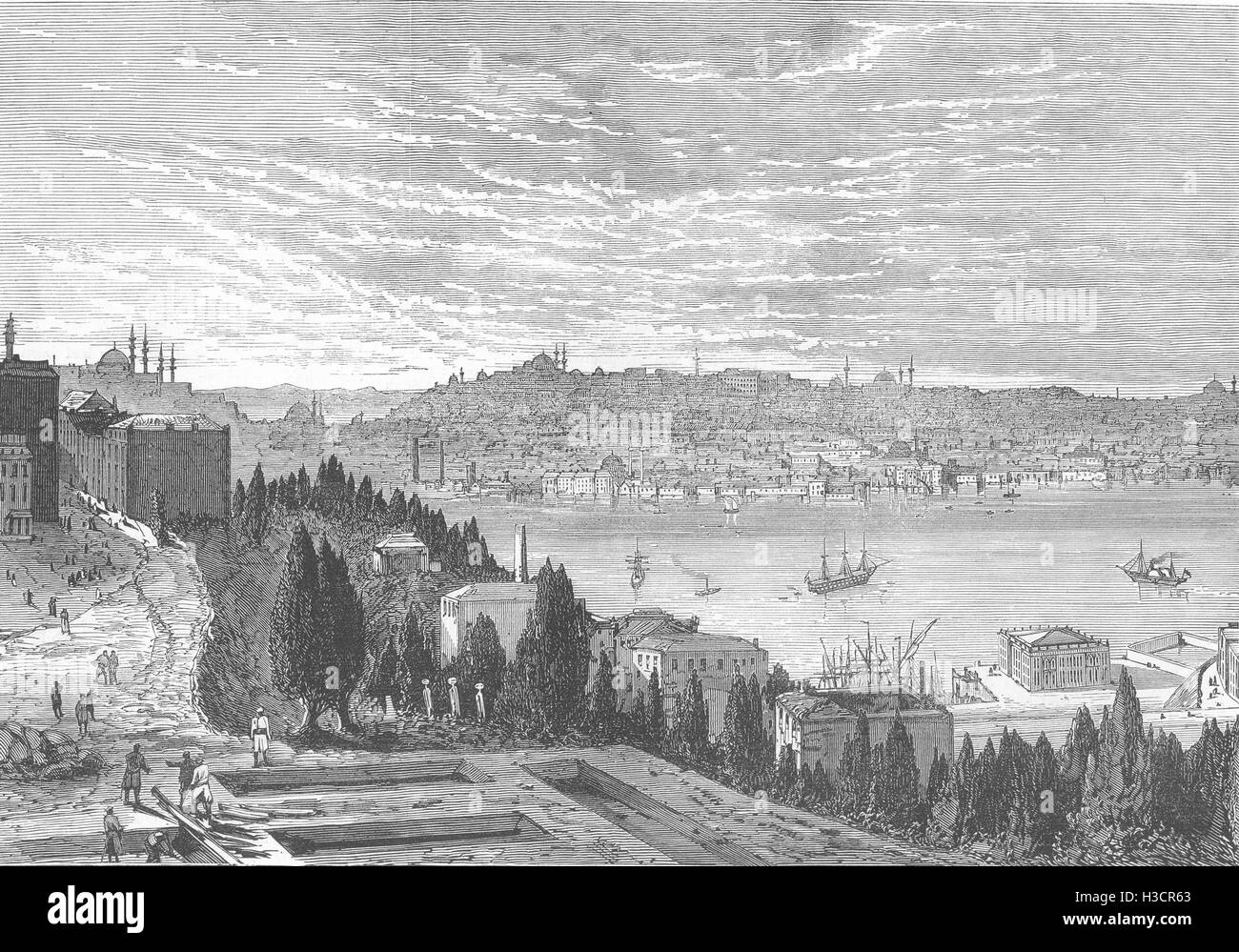 La Turchia vista dal Signore Salisbury's hotel a Pera 1876. Il Illustrated London News Foto Stock