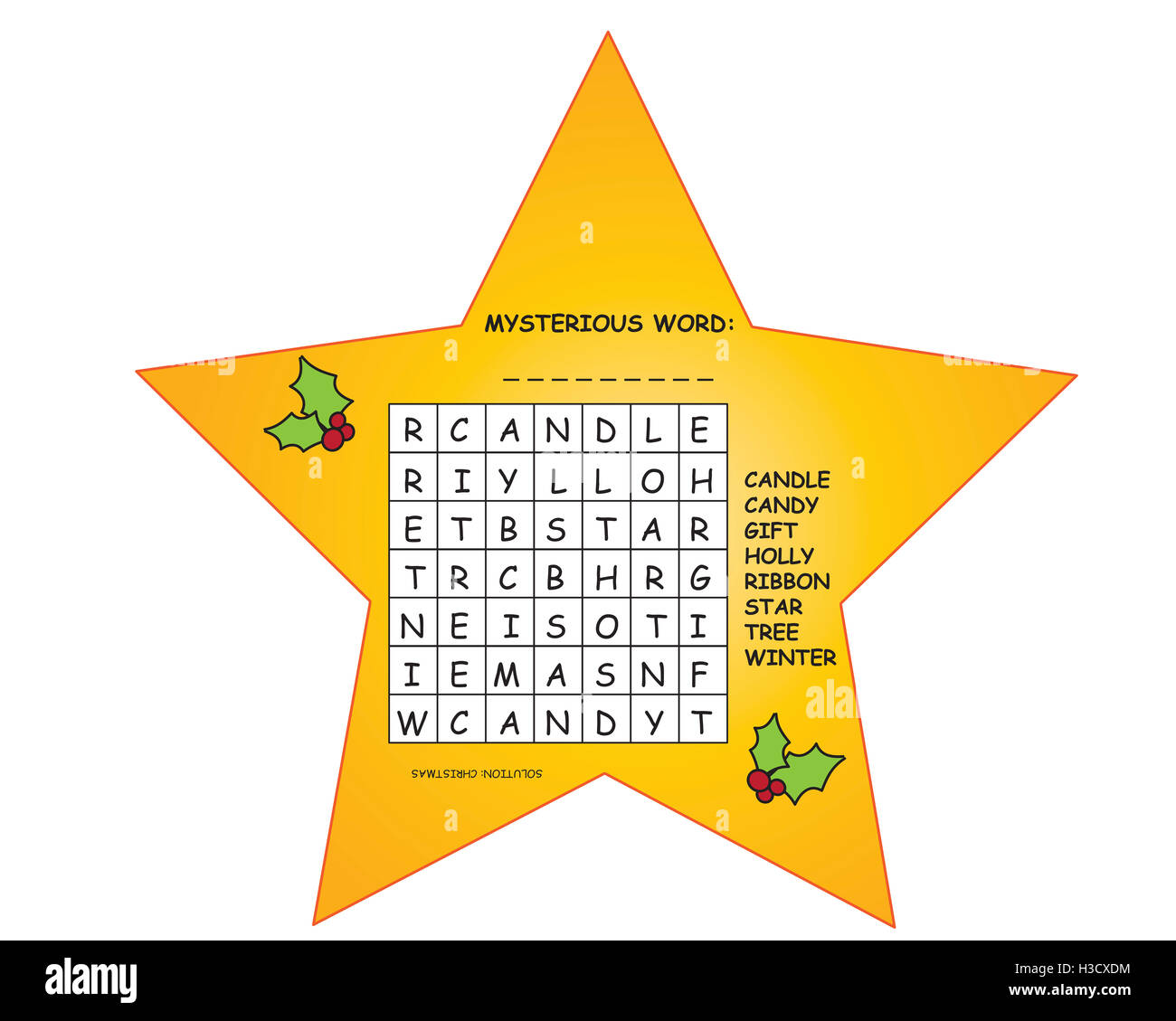 Gioco per bambini: crossword per natale Foto Stock