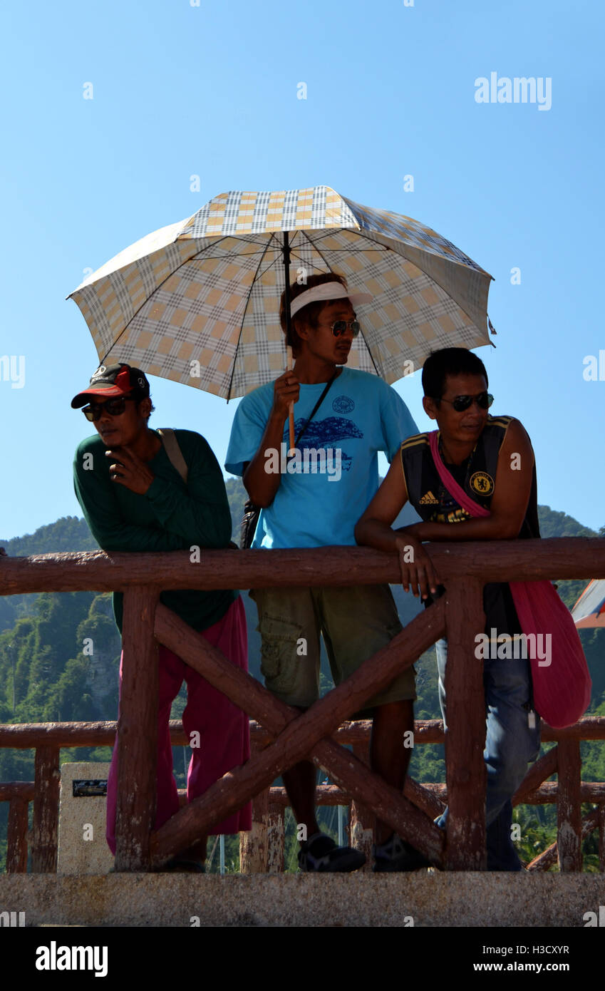 Tre guide di attesa per i clienti Foto Stock