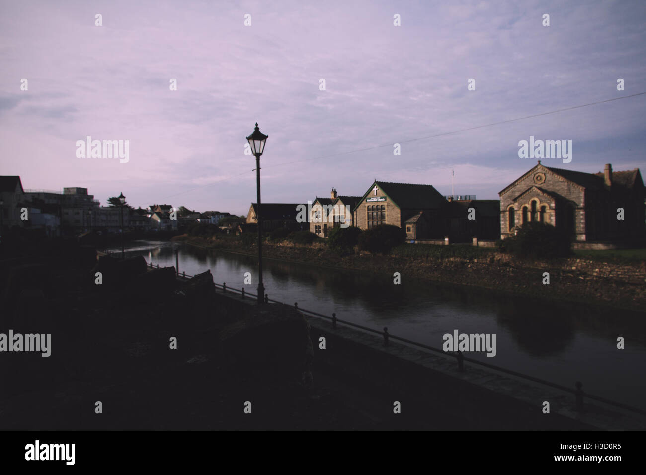 Antica pietra costruita chiesa metodista di Bude, Cornwall Vintage filtro retrò. Foto Stock