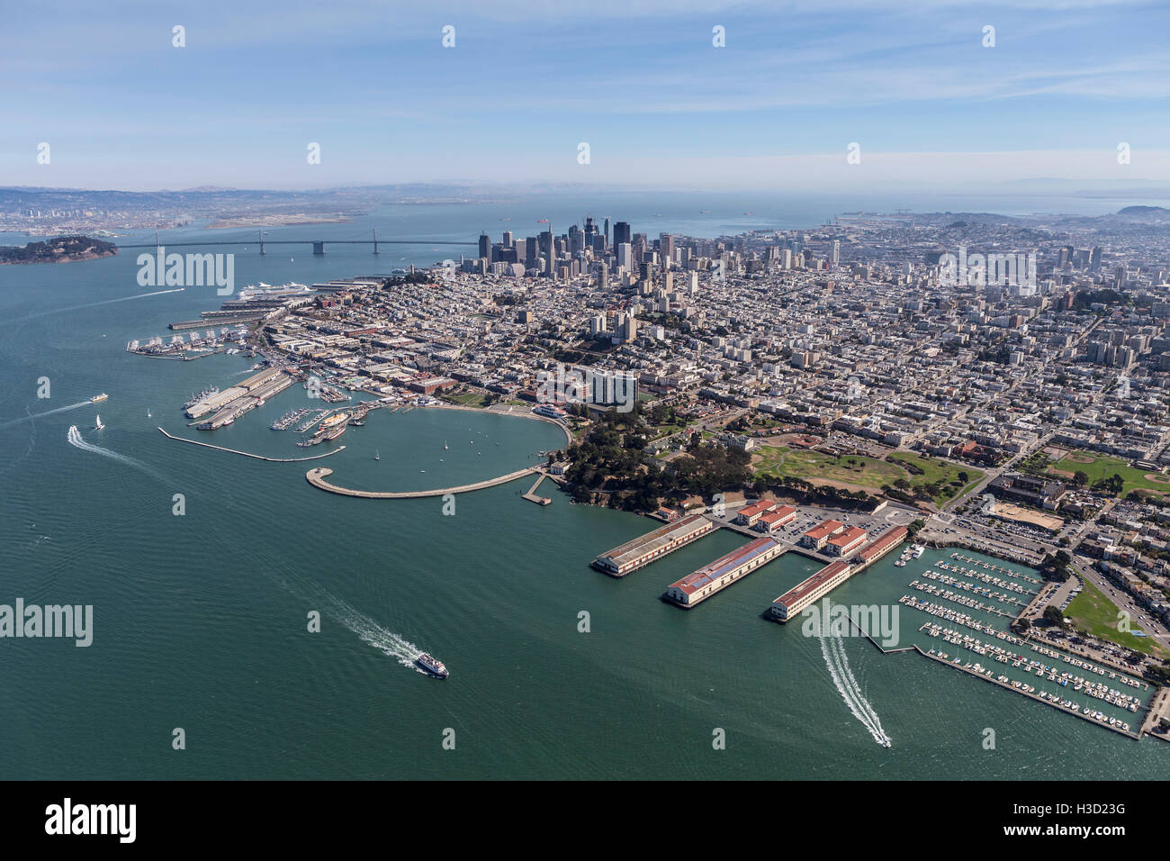 Pomeriggio Vista di San Francisco Bay sulla costa della California. Foto Stock