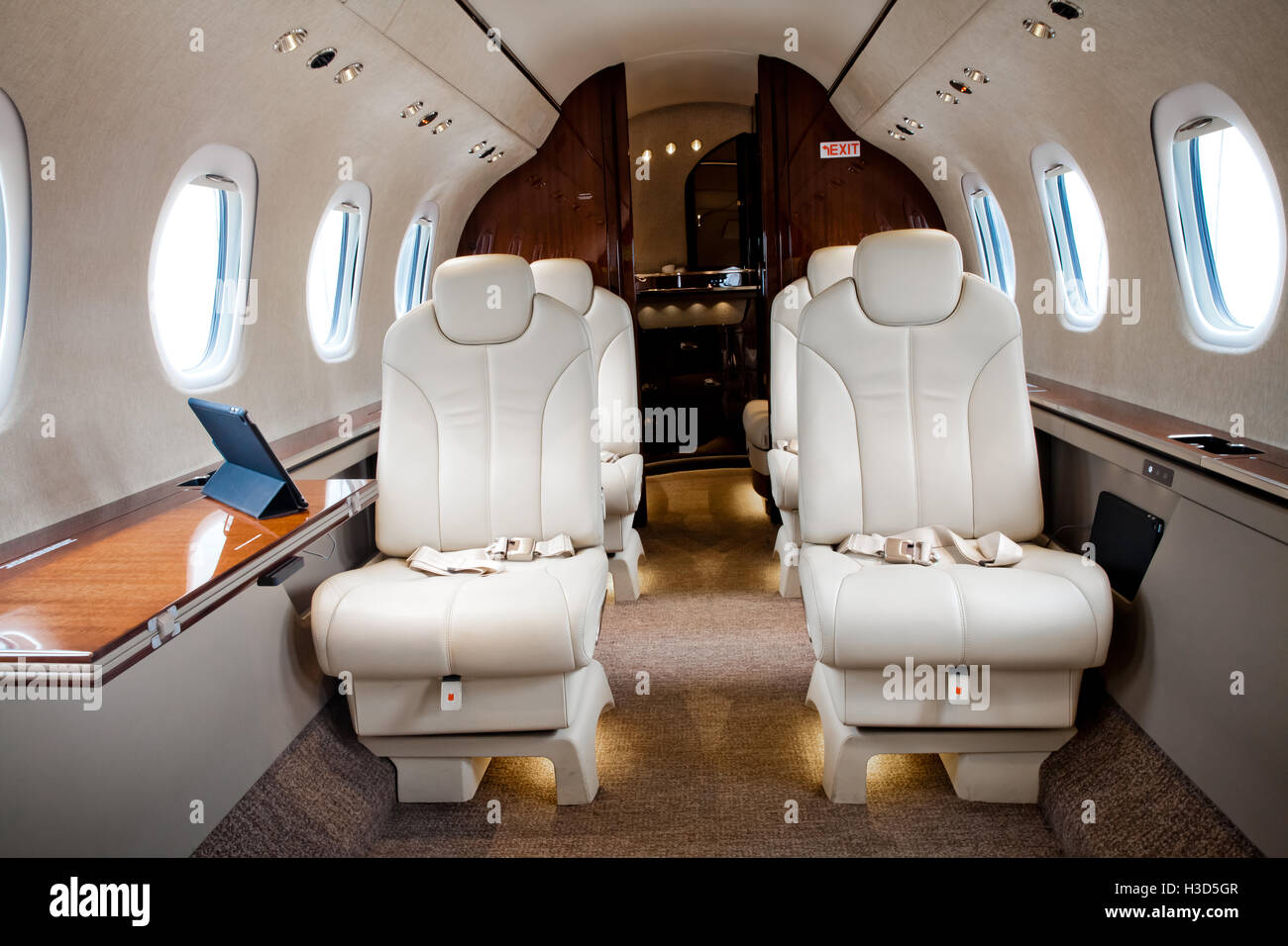 Volare da business class aeromobile Foto Stock