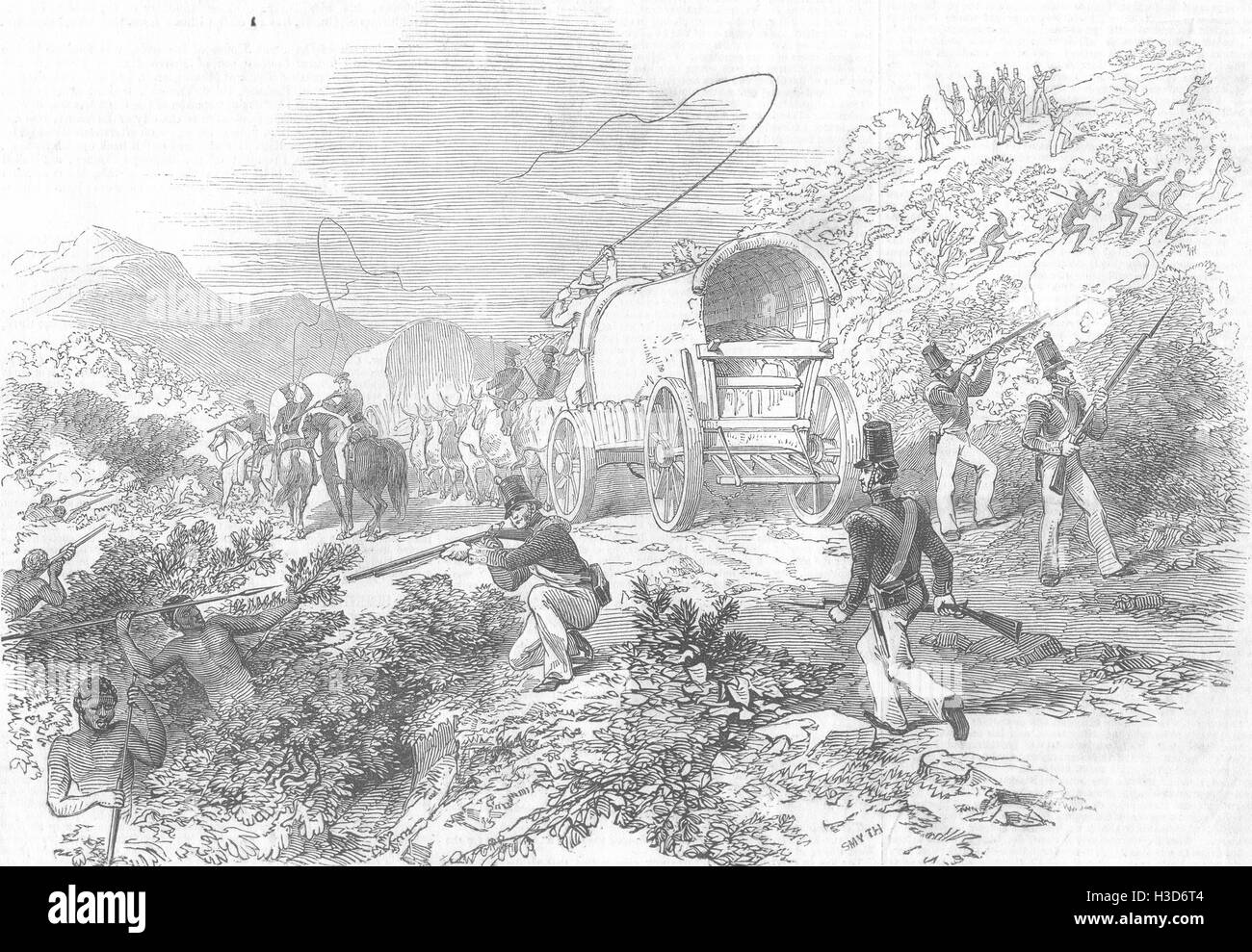 MILITARIA Salvataggio dei carri di munizioni 1846. Il Illustrated London News Foto Stock