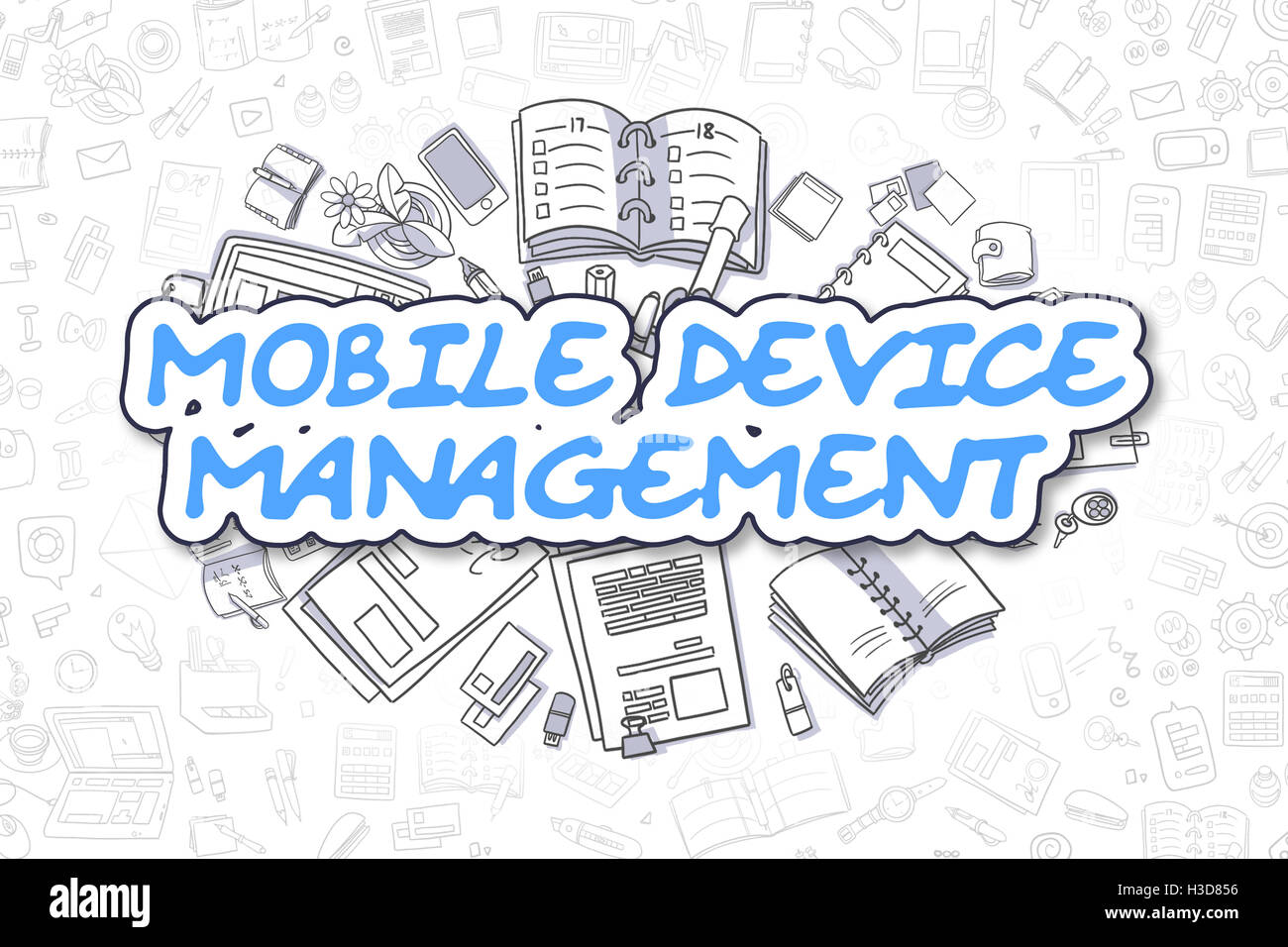 Mobile Device Management - Concetto di affari. Foto Stock