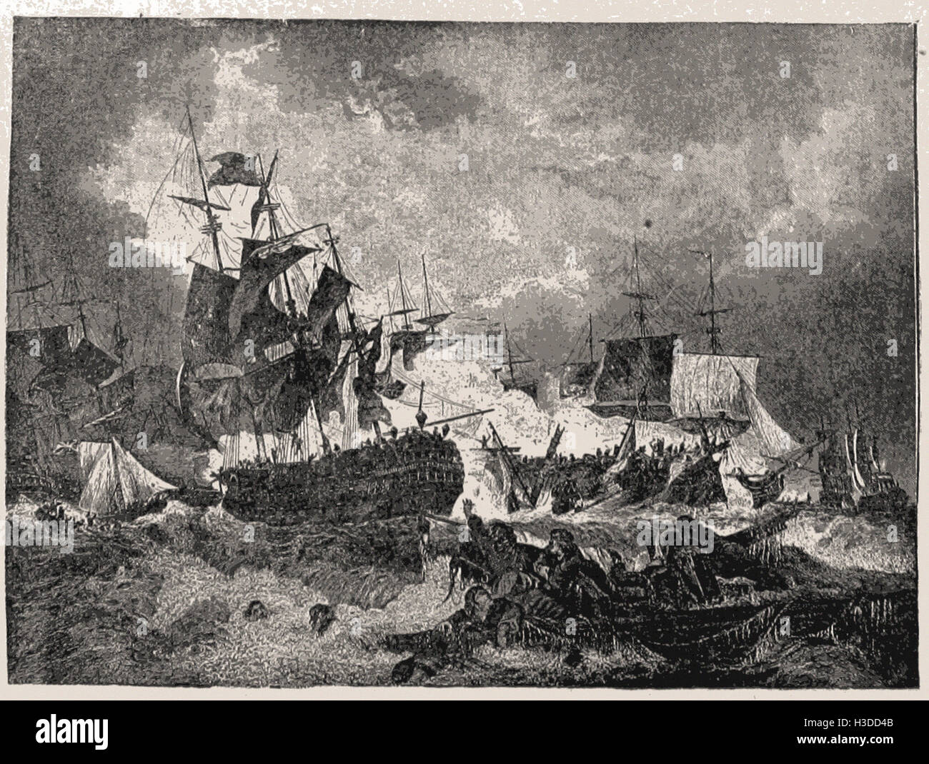 La battaglia di Camperdown, 1797 Foto Stock