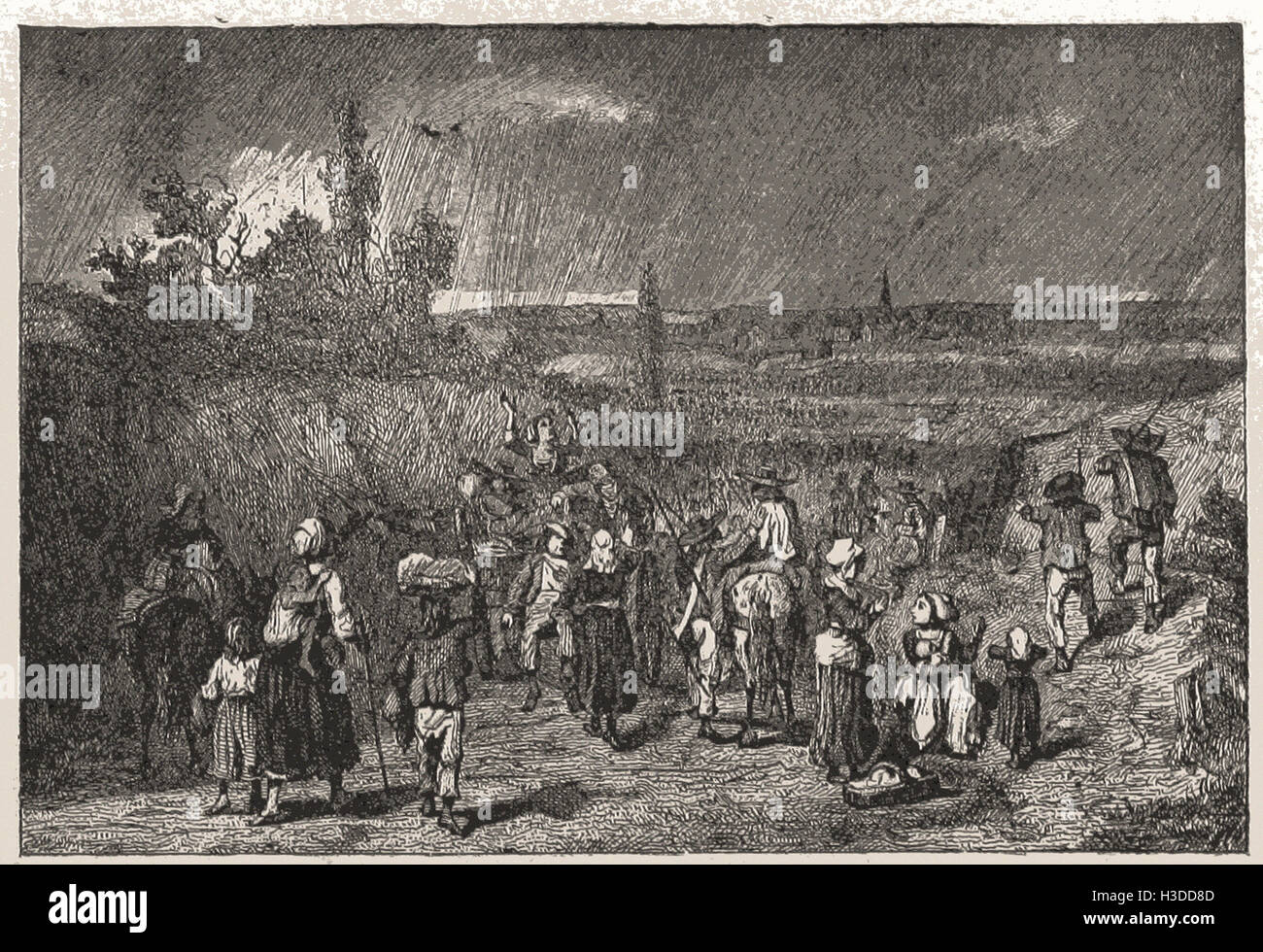 Marzo dell'ESERCITO VENDEAN, Agosto 1793 Foto Stock