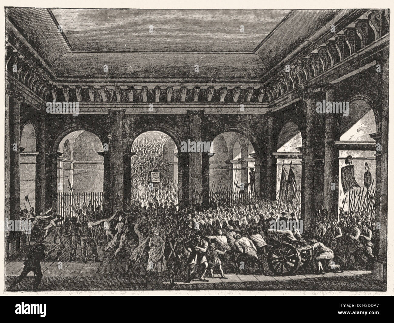 La folla in Tuileries, Giugno 20, 1792 Foto Stock